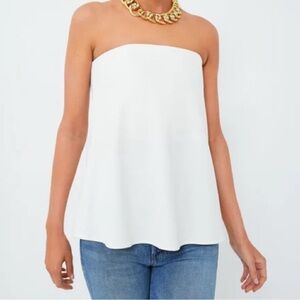 TUCKERNUCK Strapless Ivory Crepe Marin Top Small